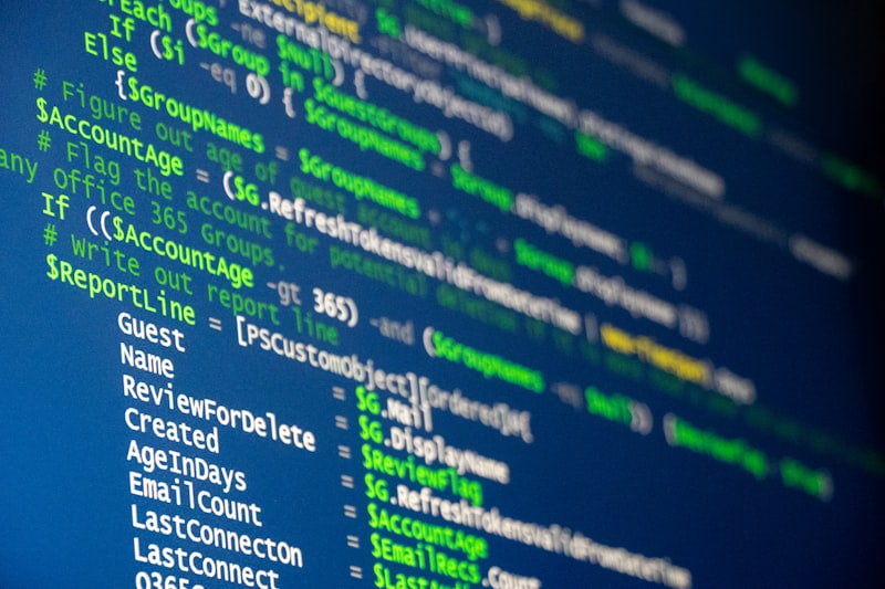 Programmcode auf einem Bildschirm