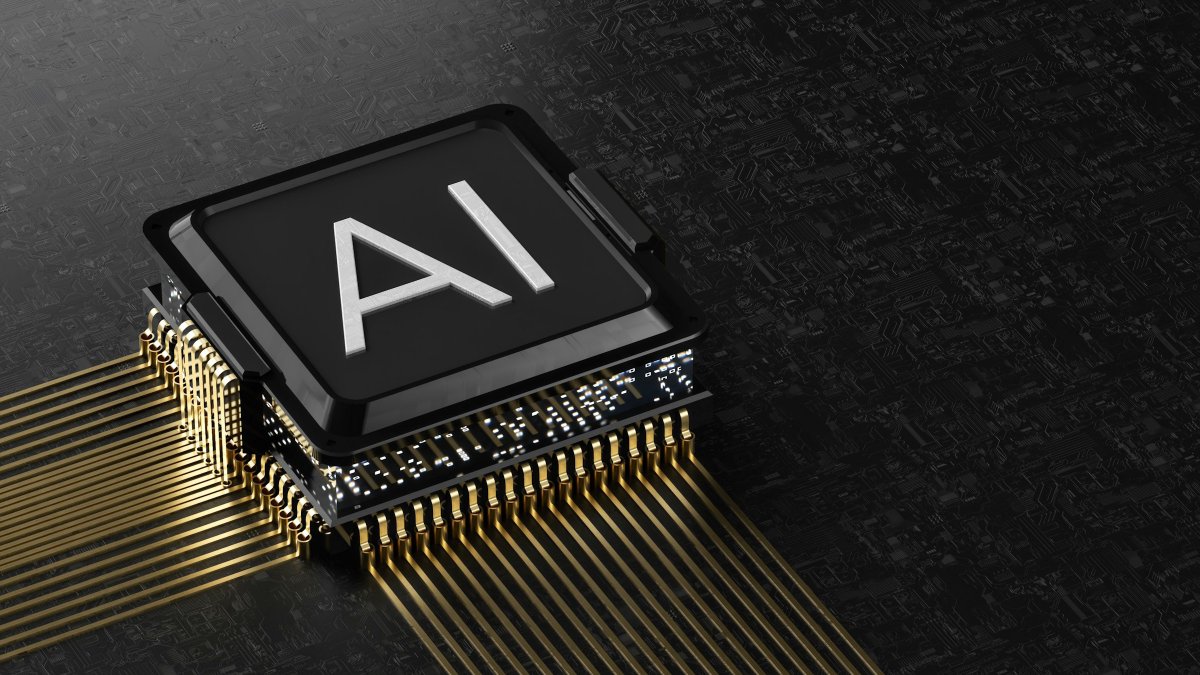 Mikrochip mit der Aufschrift IA als Symbol für künstliche Intelligenz