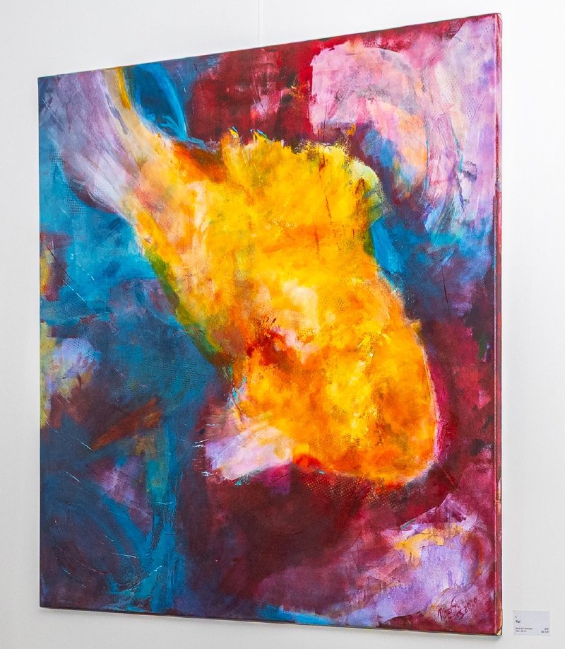Abstraktes Werk in Gelb und Blau von Nicole Siegmund